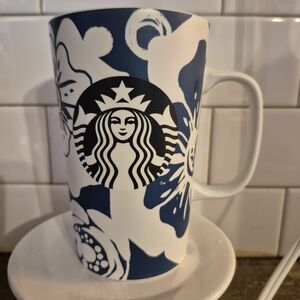 Starbucks Blue and White Floral Mug
